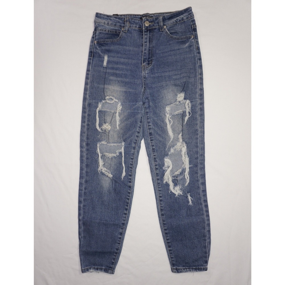 Elite Jeans 9/29 Blue Distressed Denim High Rise Skinny Jeans